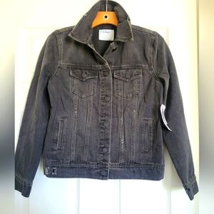 Old Navy distressed Black Washed Denim Jacket
